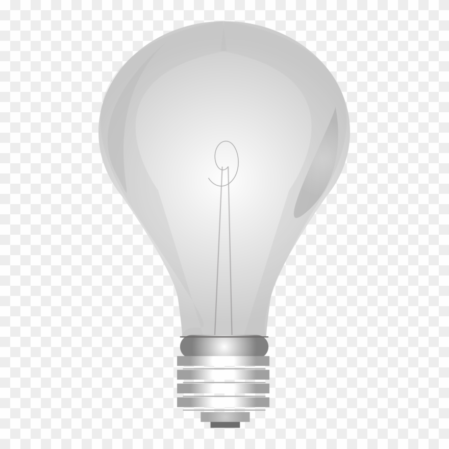 Light Bulb Clip Art Lightbulb Grayscale Clip Art - Incandescent Light Bulb - Png Download