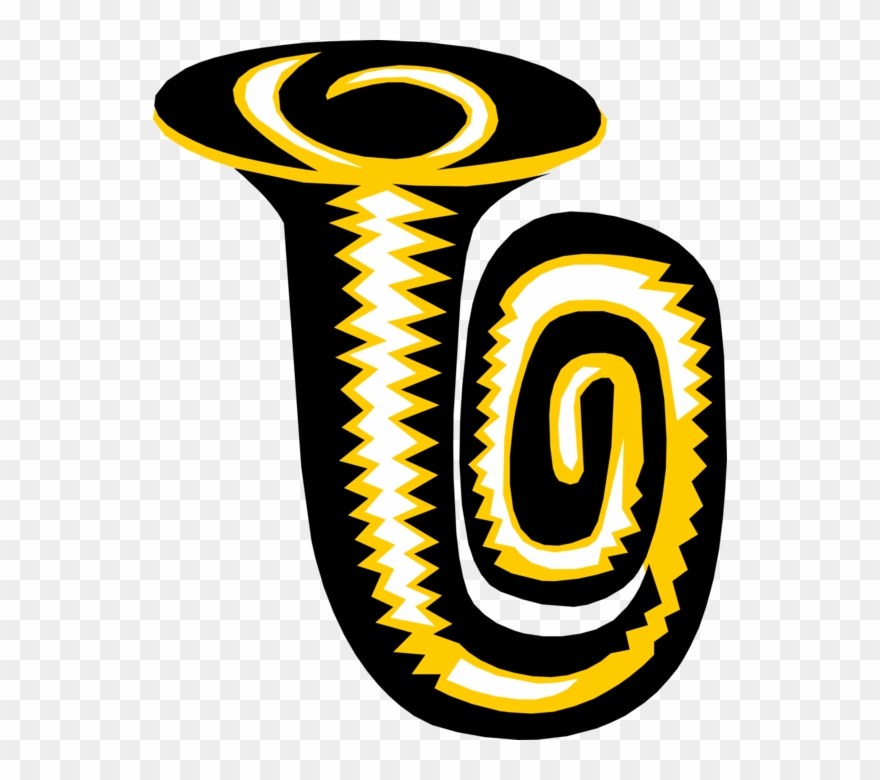 Vector Illustration Of Tuba Large Brass Low-pitched - Tuba Clipart