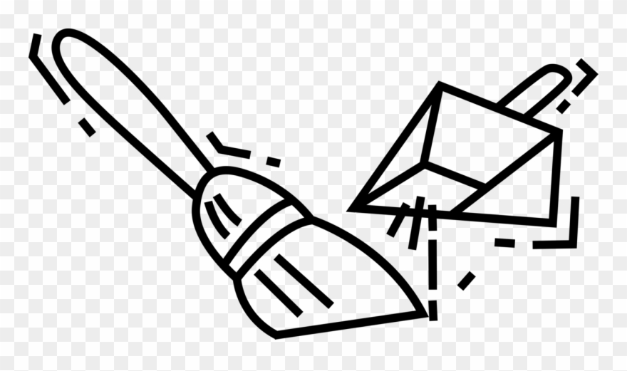 Vector Illustration Of Broom And Dustpan Cleaning Tools - Clip Art - Png Download
