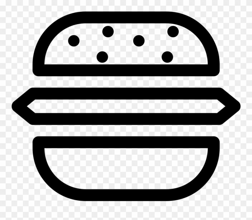 Burger With Sesame Comments - Hamburger Clipart