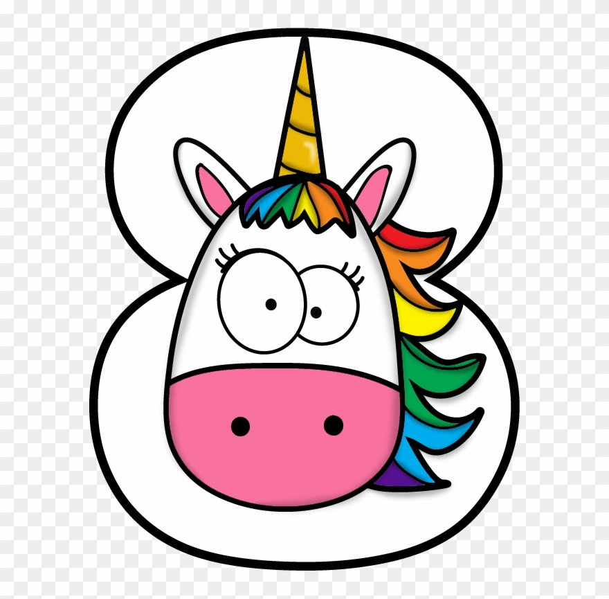 Sweety - Unicorn Number Drawing Birthday Party Unicornio Clipart