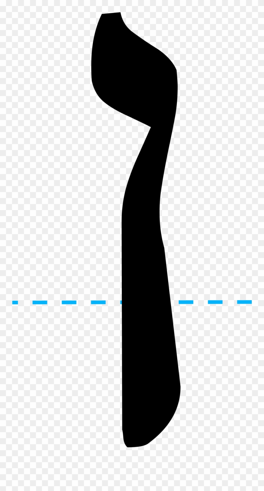Open - Hebrew Letter Final Nun Clipart