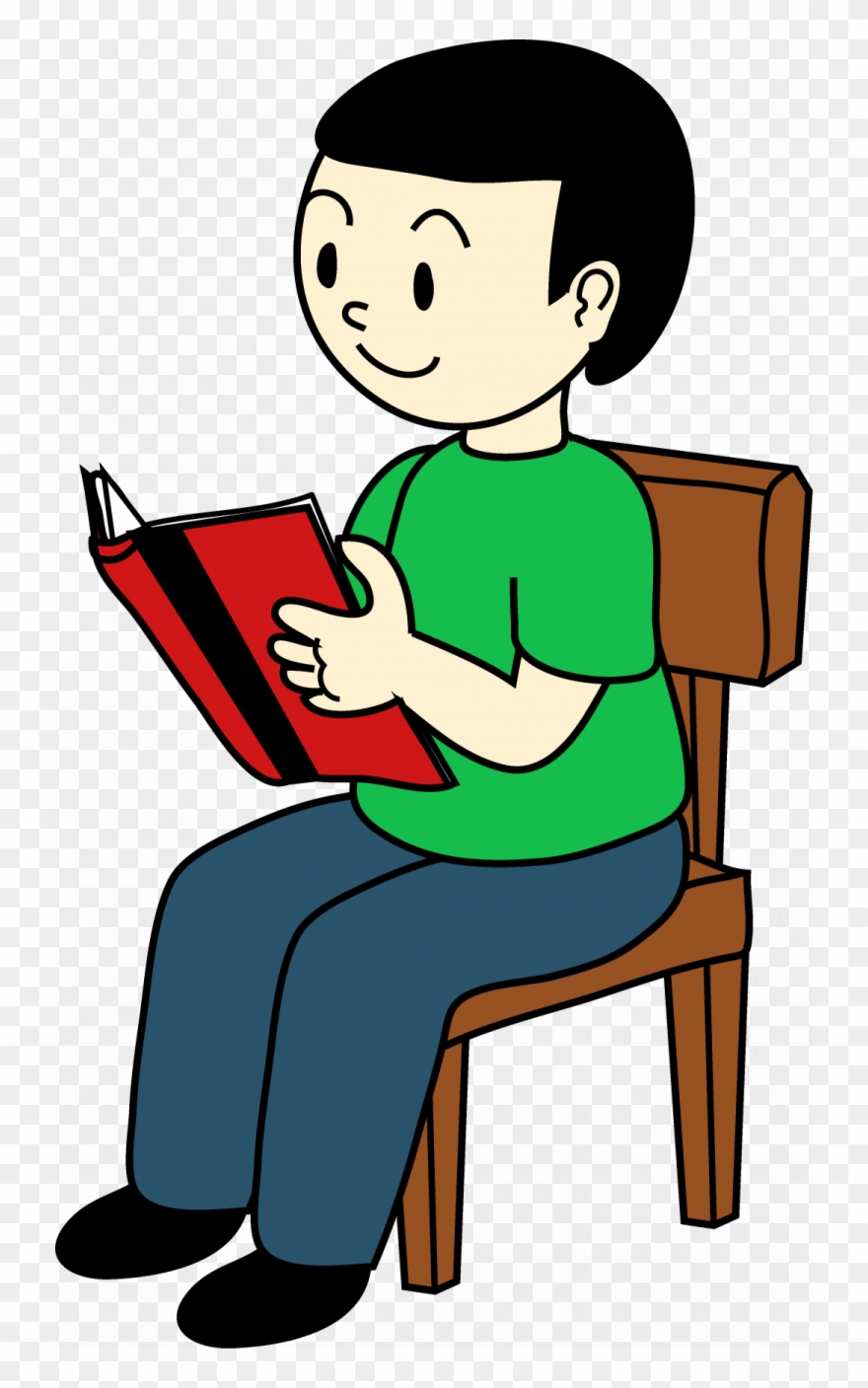 Kids Reading Chair Creative Boy Sitting On Chair Reading - Sat On A Chair Clipart