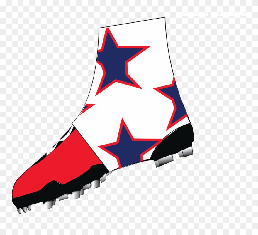 White, Navy Blue, And Red "super Star" Spats - Shoe Clipart