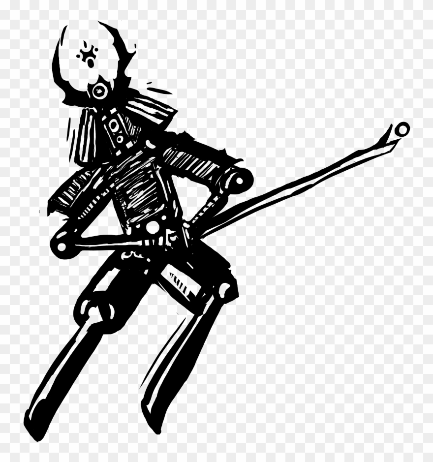 Robo Samurai - White Clipart