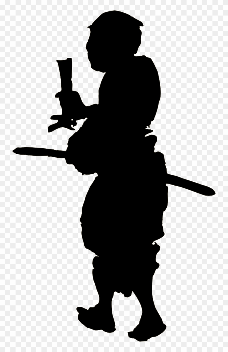 Samurai Clipart Pedang - Silueta Hombre Japones - Png Download