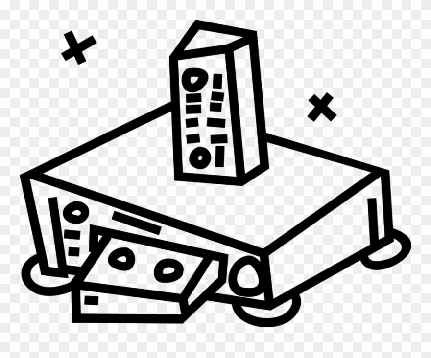 Vector Illustration Of Videocassette Recorder Vcr Records Clipart