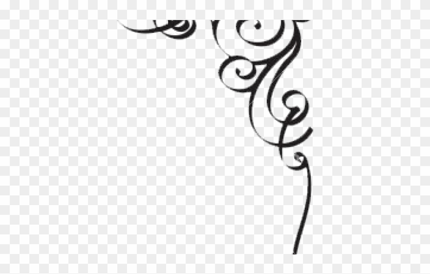 Curl Clipart Kerawang - Corak Design - Png Download