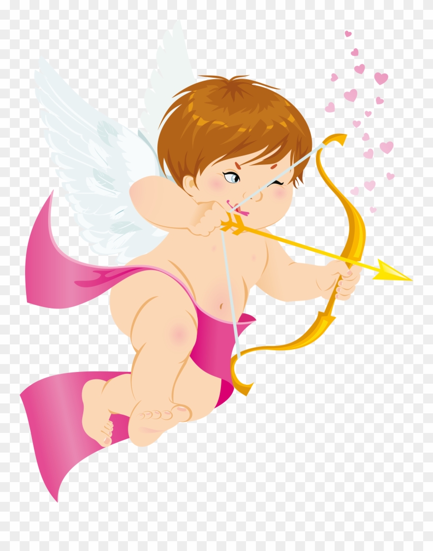 More Information - Cupid Angel Clip Art Pink - Png Download