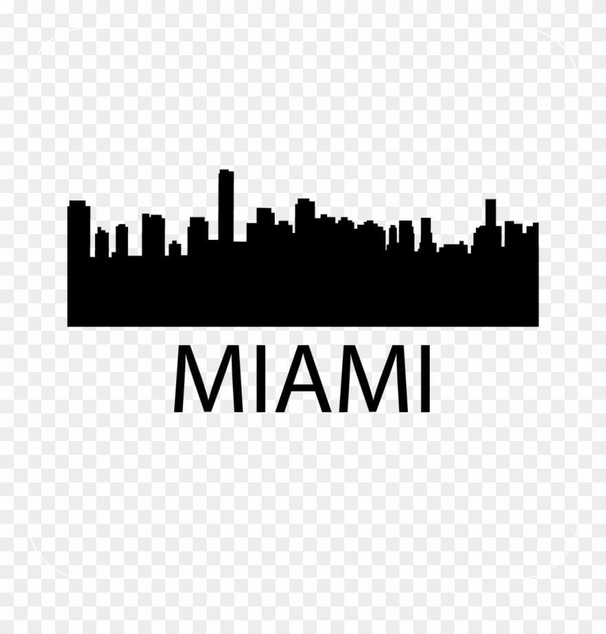 Miami Skyline Silhouette Png - Miami Skylines Transparent Clipart