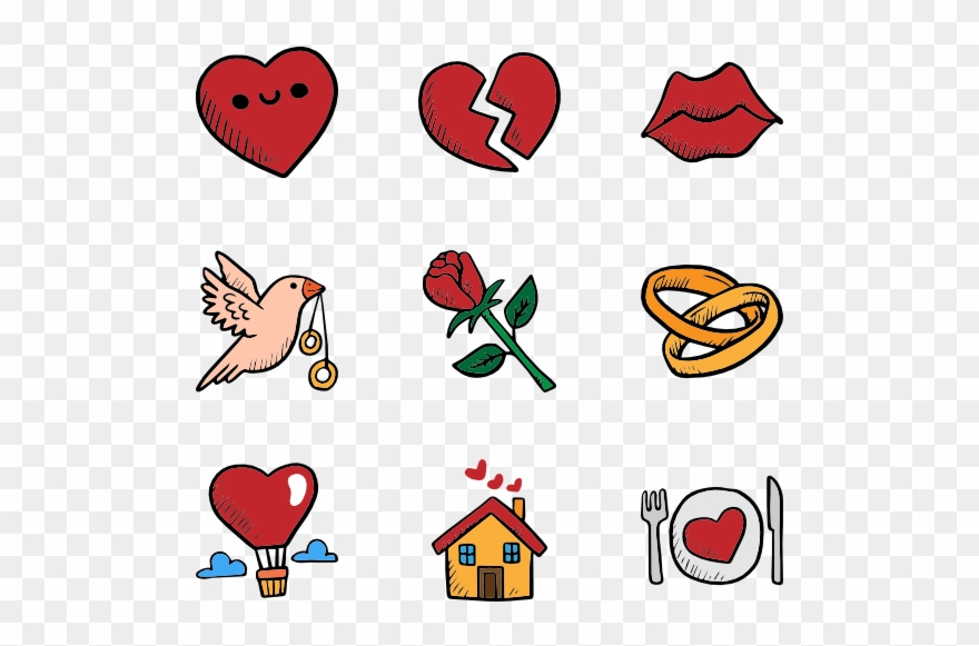 Valentines Day Set - Family Color Icon Transparent Clipart