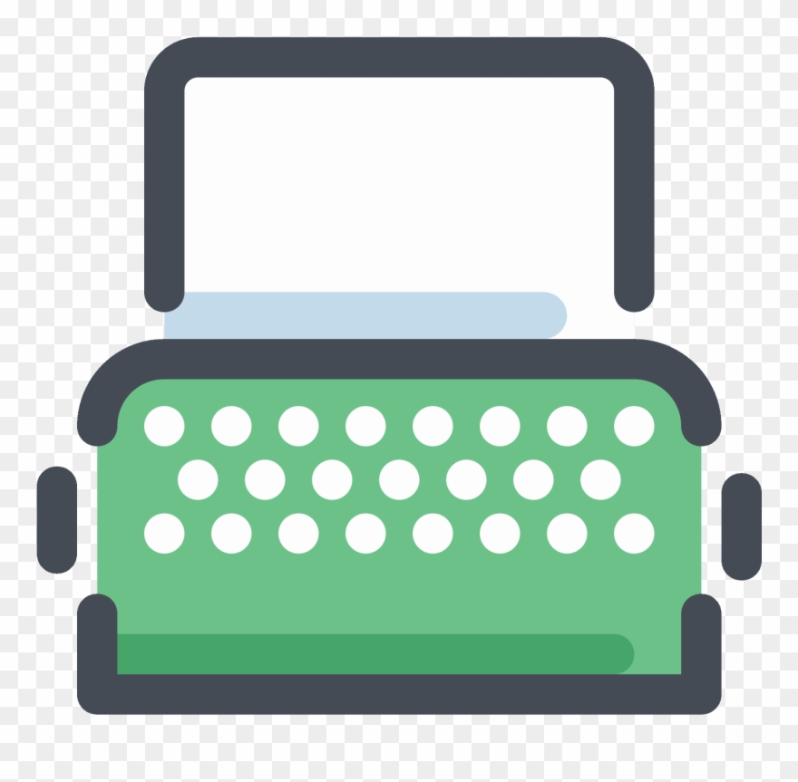 Typewriter With Paper Icon - Typewriter Clipart