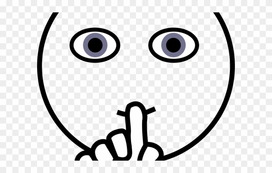 Silence Clipart Quiet Class - Black And White Clip Art Quiet - Png Download