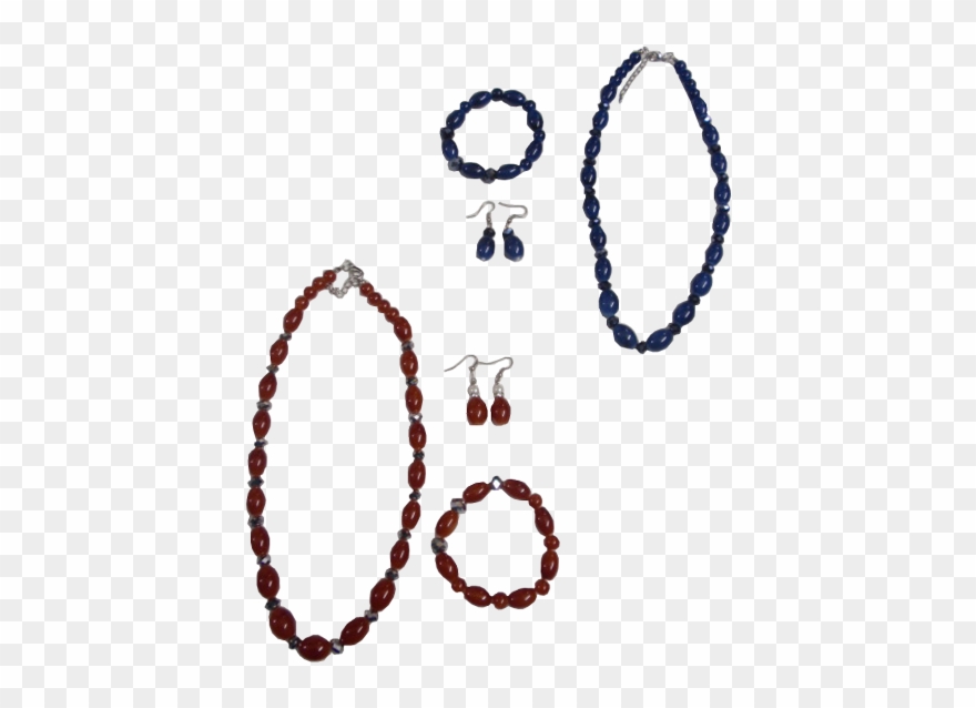 Set Of Earrings, Bracelet And Necklace Clipart