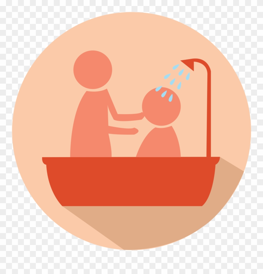 Bathing, Changing Diapers - Illustration Clipart