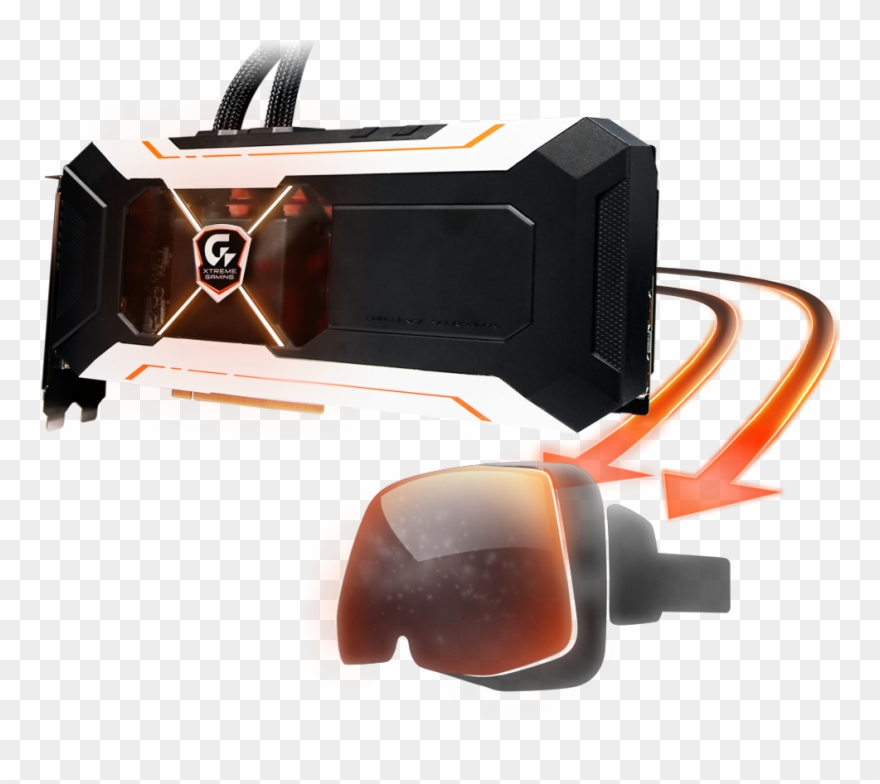 With 2 Extra Hdmi Ports, Xtreme Vr Link Innovatively - Gigabyte Nvidia Geforce Gtx 1080 Xtreme Gaming Waterforce Clipart