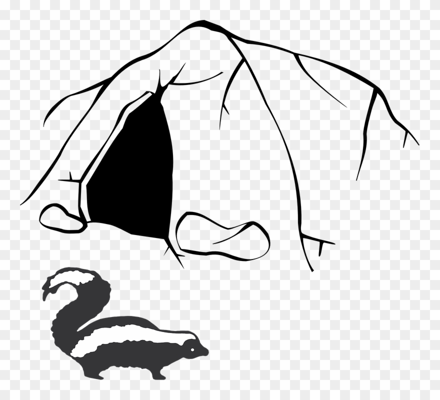 Drawn Cavern Black And White - Cave Clip Art Black And White - Png Download
