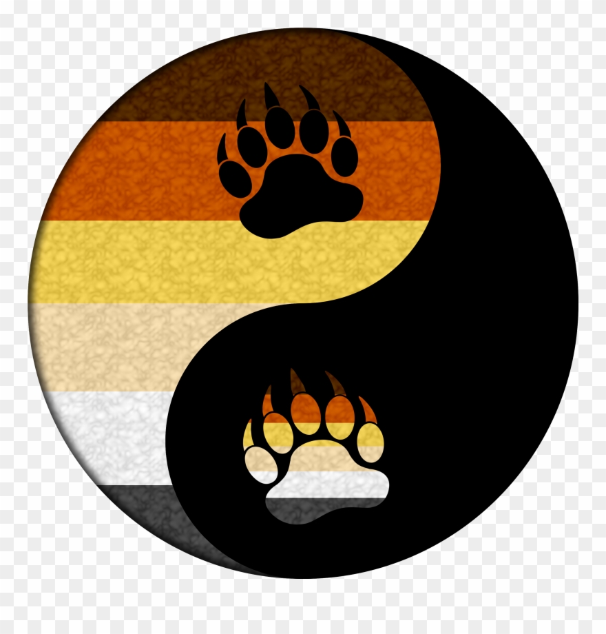 Paws Clipart Bear Cub - Bear Paw Yin And Yang - Png Download