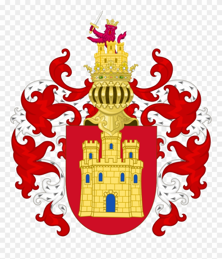 Castilian Armorial Achievement With The Royal Crest - Castile And Leon Coat Of Arms Clipart