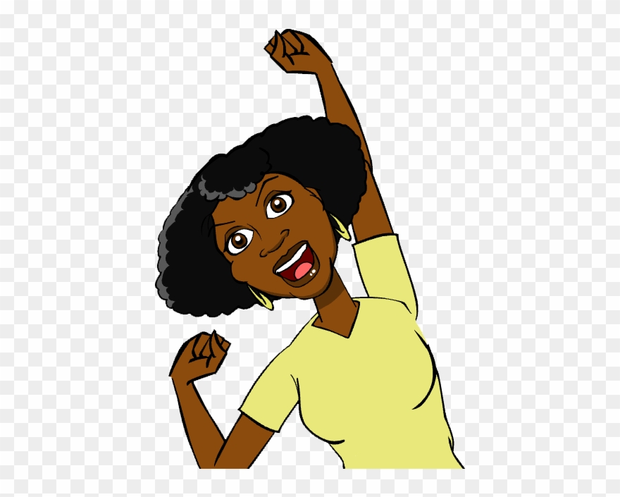 Aunt Is Cheering As We Have Nearly Finished - Cartoon Clipart