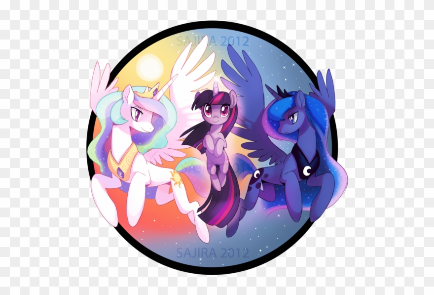 2 2 Sajira 20 Princess Celestia Twilight Sparkle Princess - Twilight And Celestia And Luna Clipart