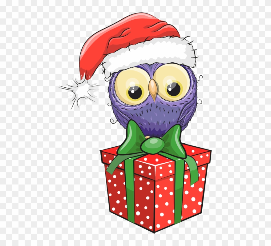 Natal Animais - Christmas Owls Clipart