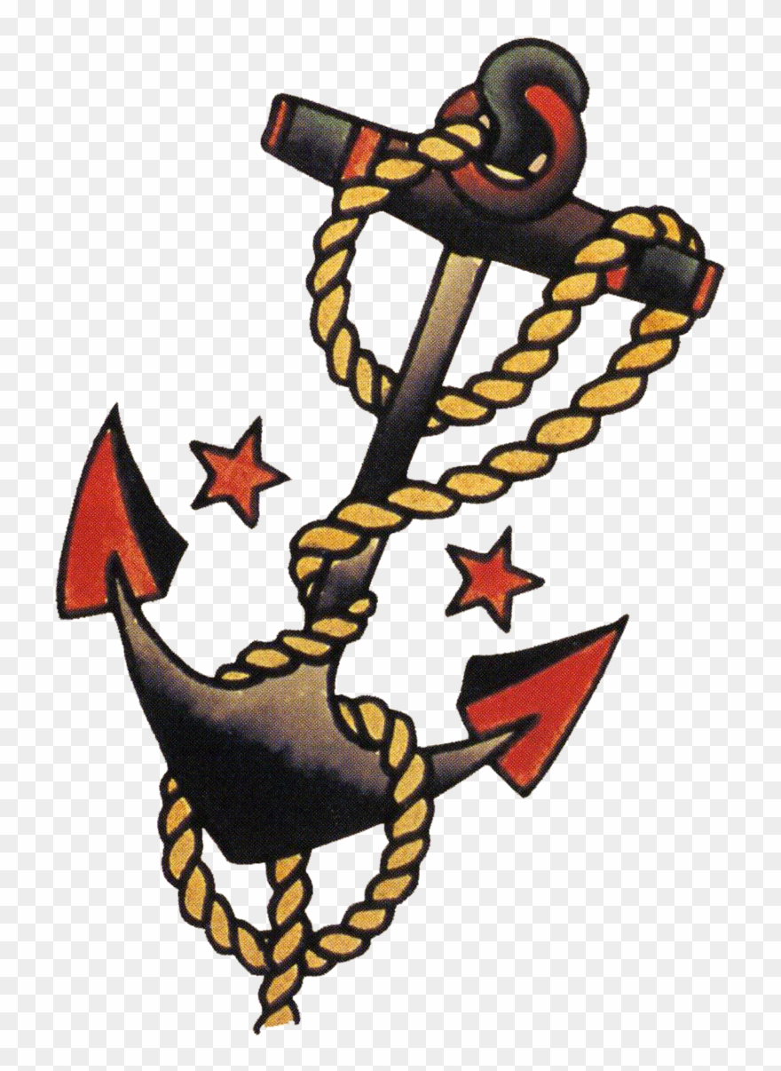 50s Style Tattoos - Sailor Jerry Anchor Tattoo Clipart