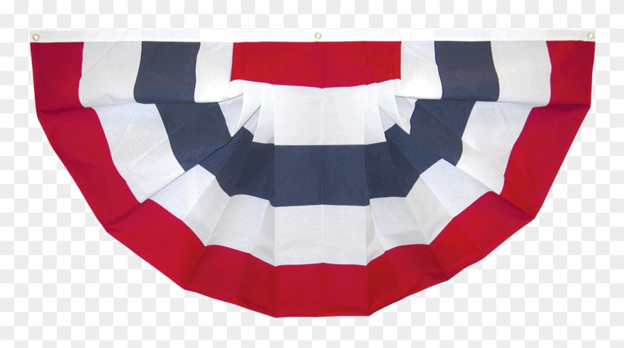 Patriotic Pleated Fan - Bunting Red White And Blue Clipart