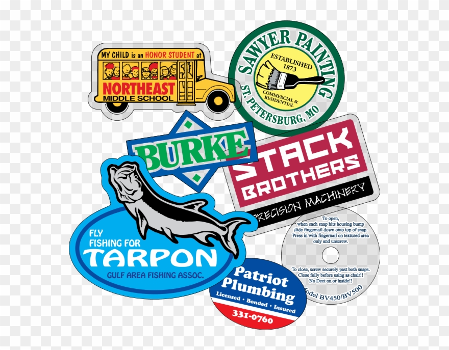 Custom Die-cut Vinyl & Clear Decals - Imprinted Custom Die-cut White Vinyl Decal Clipart