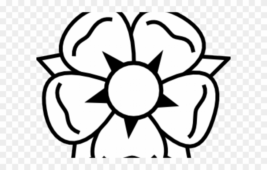 White Flower Clipart Little Flower - Traditional Flower Tattoo Outline - Png Download
