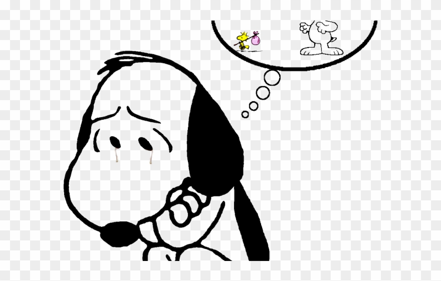Snoopy Clipart Sad - Snoopy Triste Imagem - Png Download