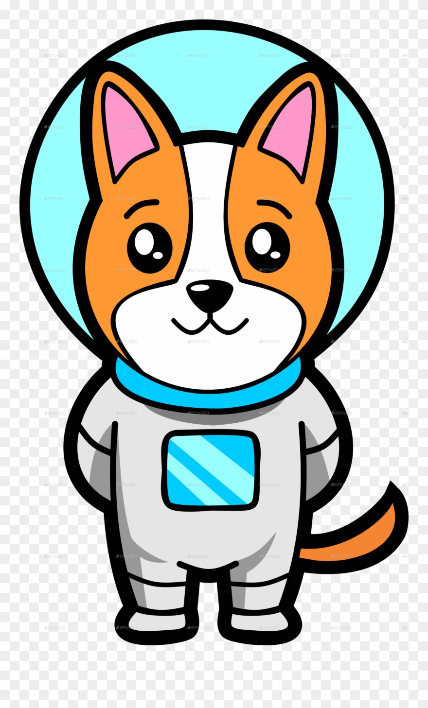 Space Dog Mascot By Crapit - Dog Clipart