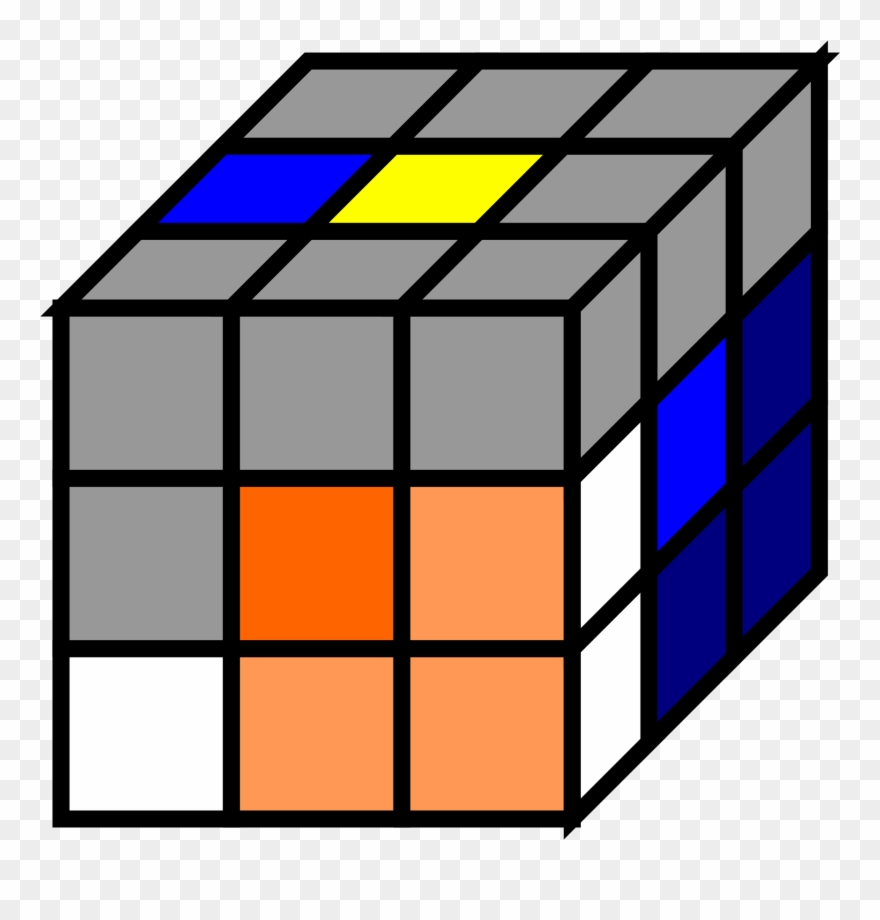 Open - Rubik's Cube Coloring Sheet Clipart