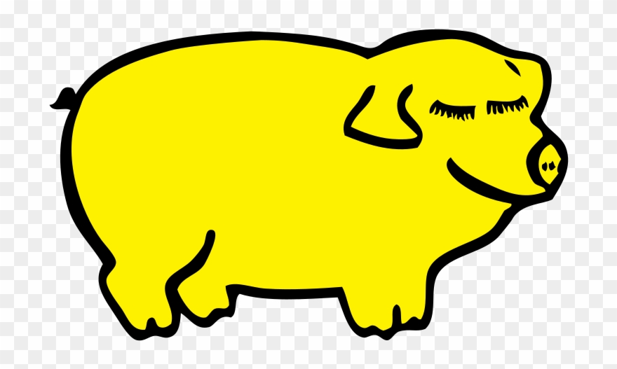Yellow Pig Day Clipart