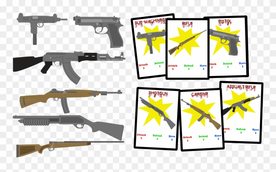 Vector Illustration Firearms - Uzi 9mm Clipart