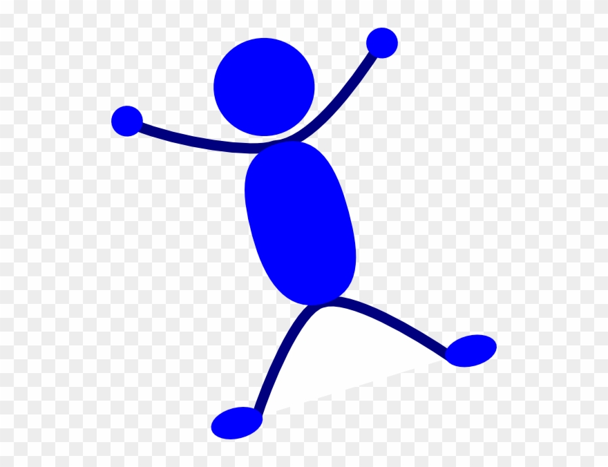 Solid Blue Man Jumping Clip Art At Clker - Jumping Man Gif Png Transparent Png
