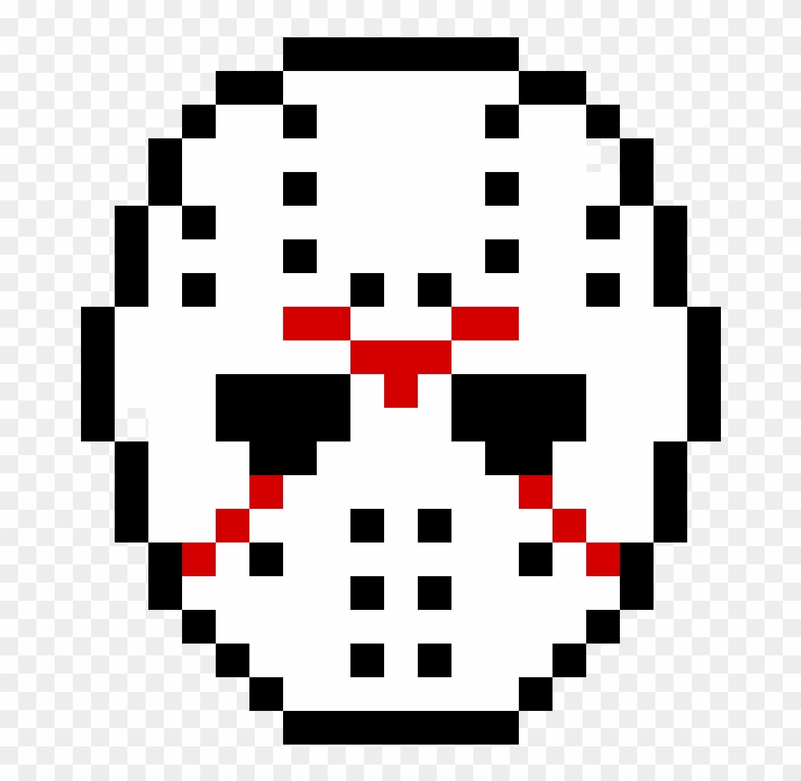 Friday The 13th Mask - Jason Mask Pixel Art Clipart