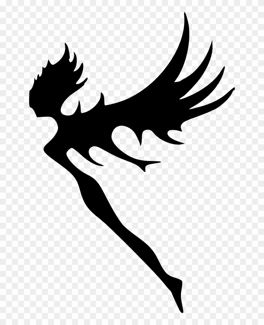 [ Img] - Fairy Black Outline Clipart