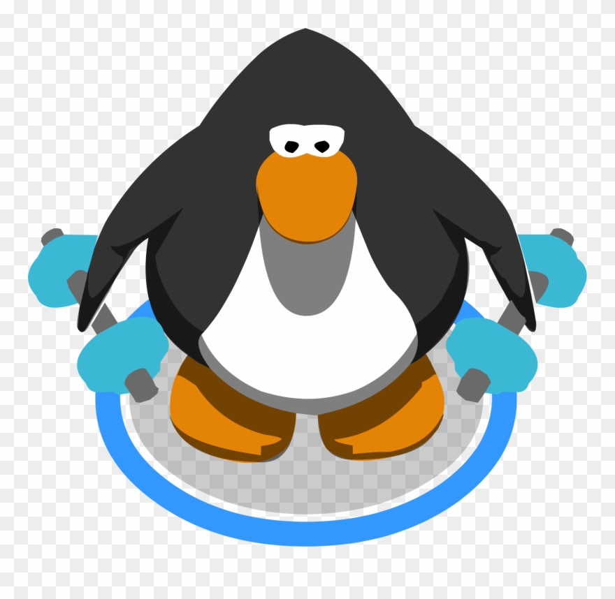 Blue Hand Weights Ig - Club Penguin With Afro Clipart