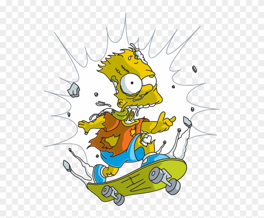 Bart Simpson Skateboarding Homero - Skate Bart Do Simpsons Clipart