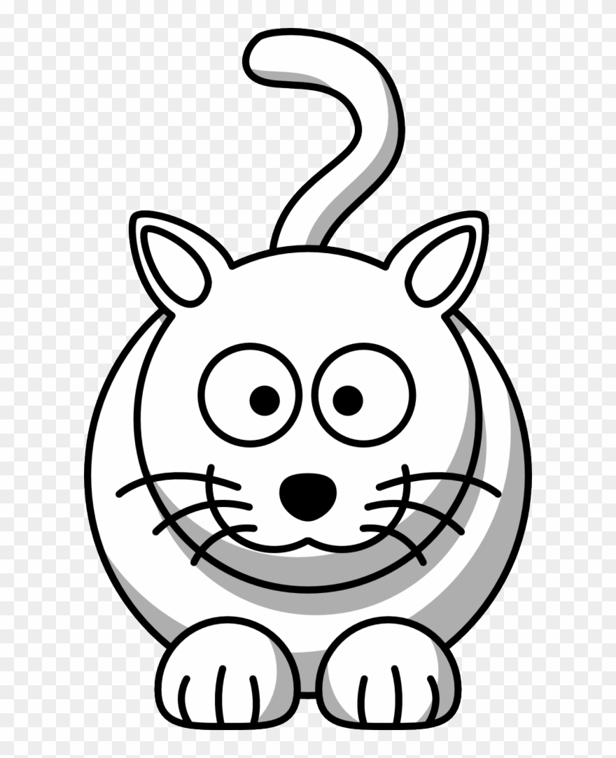 Free Halloween Black Cat Cartoon Download Free Clip - Cat Cartoon Black And White - Png Download