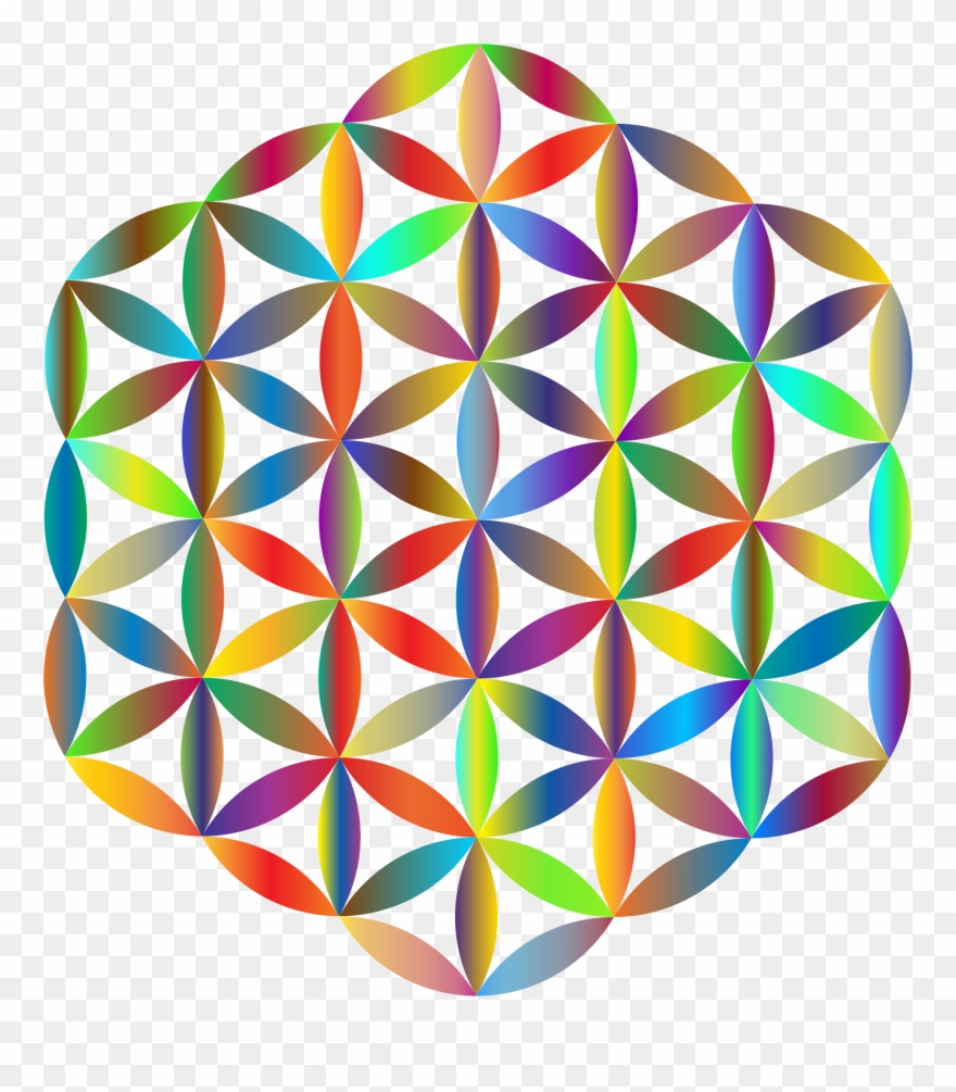 Overlapping Circles Grid Art Drawing - Geometric Shape Silhouette Clipart