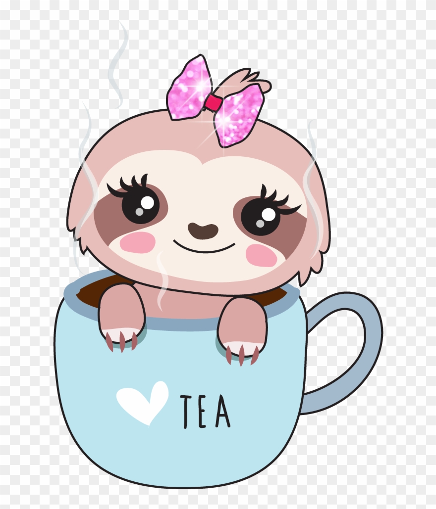Sloth In Teacup Clip Art - Png Download