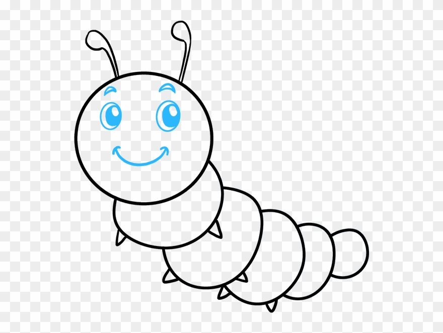 How To Draw Cute Caterpillar - Colouring Pages Caterpillar Clipart