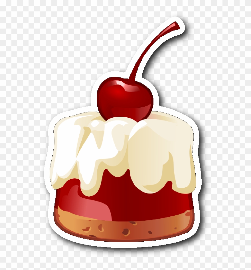 Jello With Cherry On Top Sticker - Transparent Dessert Clipart - Png Download