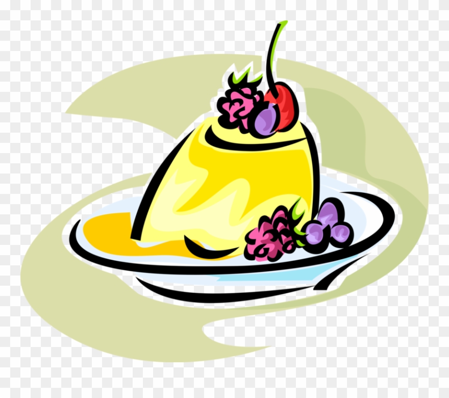 Vector Illustration Of Lemon Jello Mold Dessert With - Sobremesa Vetor Png Clipart