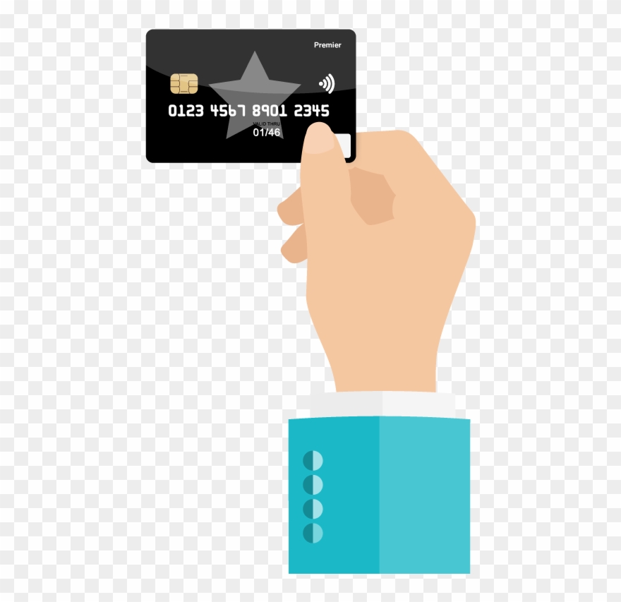 Hand Holding Card Png Download - Prepaid Card Illustration Clipart