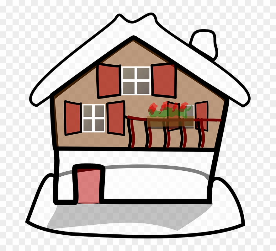Lunes, 16 De Abril De - House With Snow Clipart - Png Download