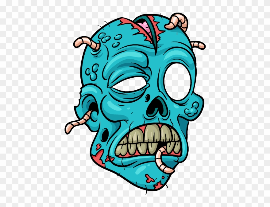 Zombie Stickers Messages Sticker-3 - Cartoon Zombie Head Clipart