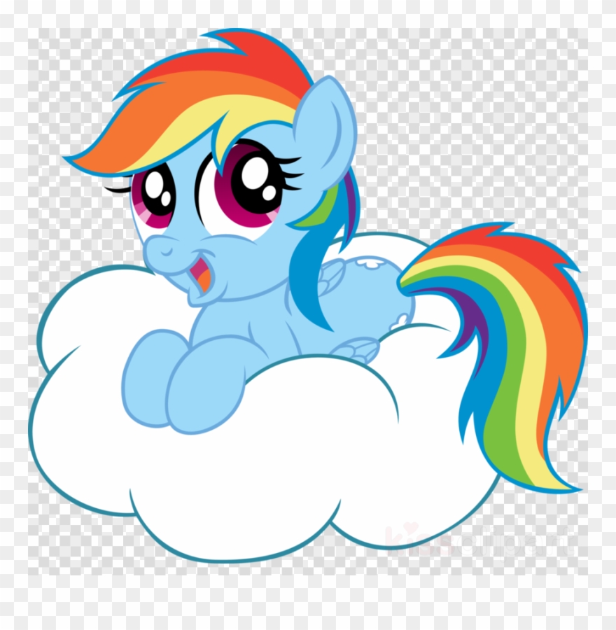 Download My Little Pony On A Cloud Clipart Rainbow - Little Pony Clip Art Png Transparent Png